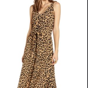 Treasure & Bond Sleeveless Tie Waist Midi Dress